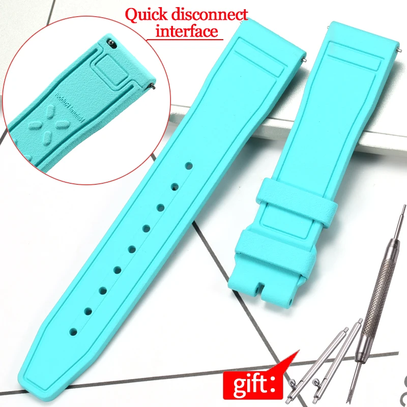 thumbnail image 1 of Correa de caucho fluorado de 20, 21 y 22 mm adecuada para el reloj de repuesto IWC Big Pilot, pulsera deportiva impermeable con hebilla plegable para hombre, 1 of 5