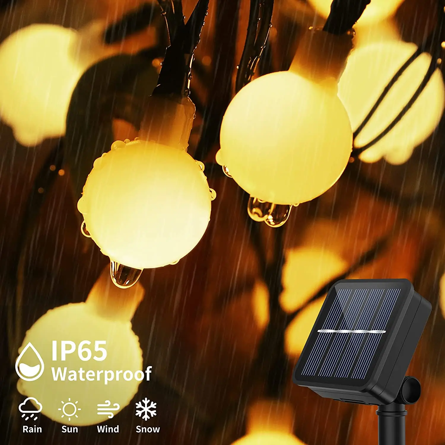 Guirxiété Lumineuse Solaire de Camping, Globe en Clip, Imperméable, Lumière  Dégradée, pour Jardin, Décoration de ixde Noël, 200 Led