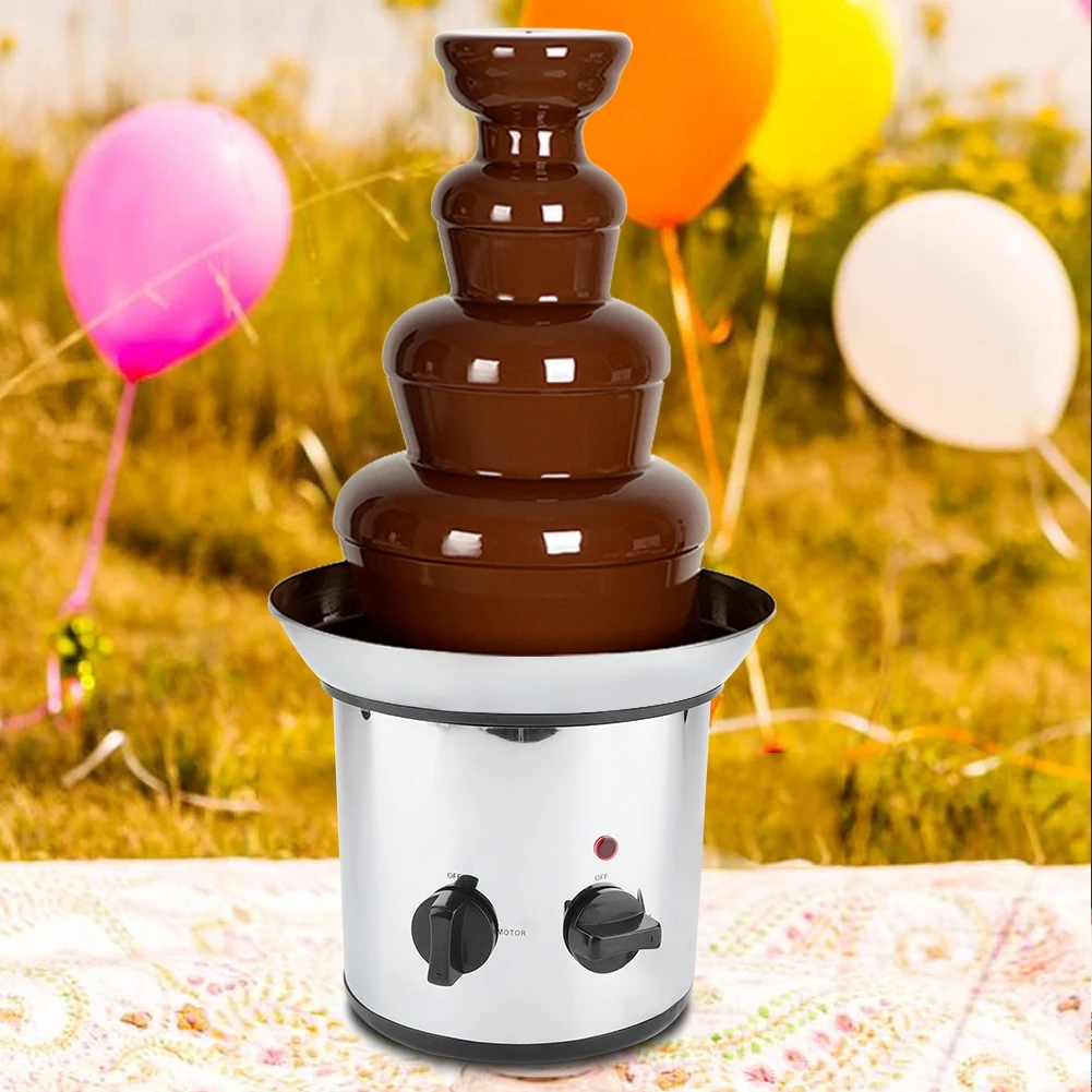4 Tiers Electric Chocolate Melting Machine Fondue Maker Fountain