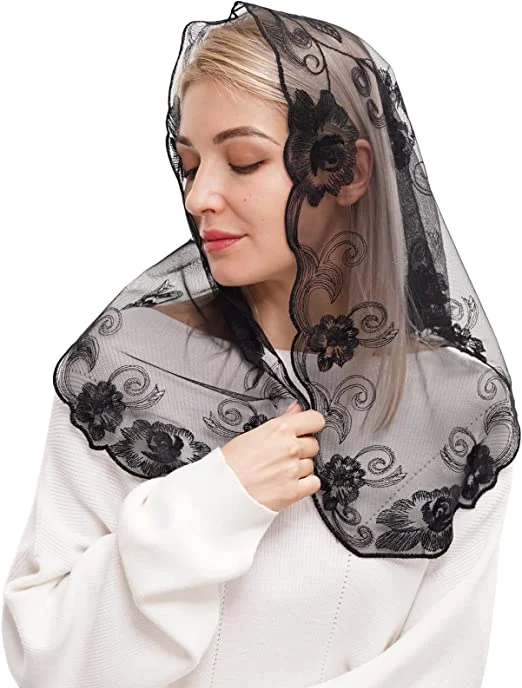 Spanish Style Lace Mantilla Women Head Covering Church Catholic Veil catholic church veil