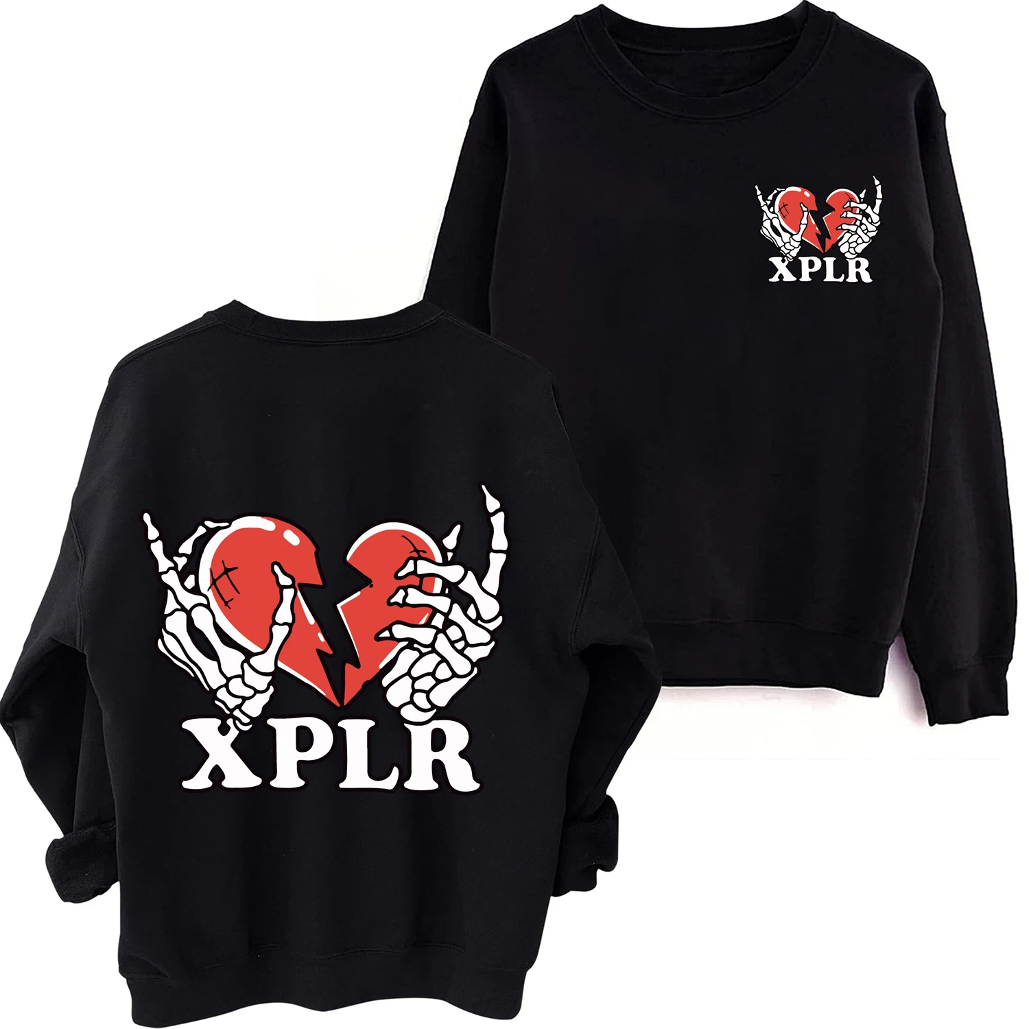 

Xplr Heartbreak Heart Sweatshirt Man Woman Harajuku Round Neck Long Sleeve Oversized Hoodie Fans Gift