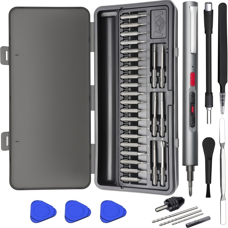 CreationSpace Mini Electric Screwdriver 3 Torque Settings, Max 3.7V, Rechargeable, LED Light Electronics Repair Tool