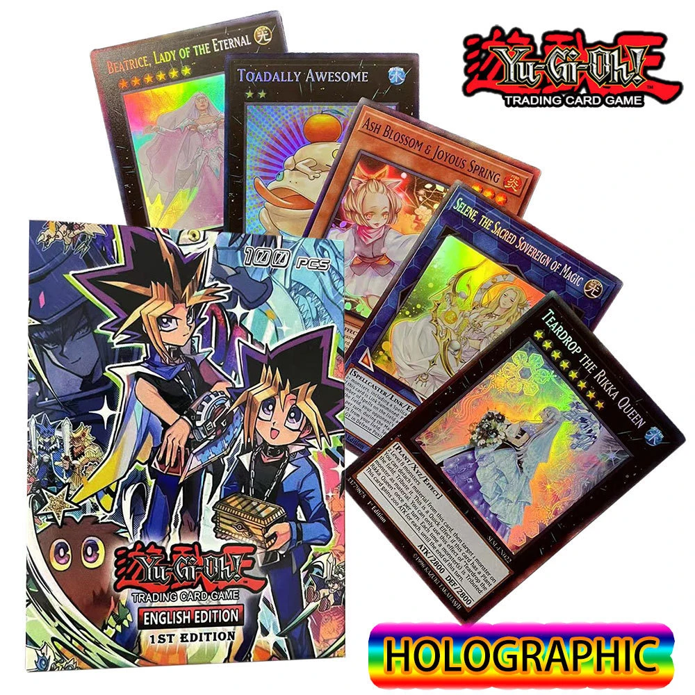 

50/100Pcs No Repeat Holographic Yugioh Card in English YU GI OH Master Duel Competitive Deck Trading Card Game Shiny Collection