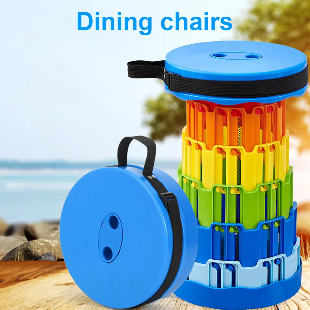 Telescopic Stool, Portable Folding Camping Outdoor Collabsible Stool Lightweight Chair Adjustable Seat — view 3