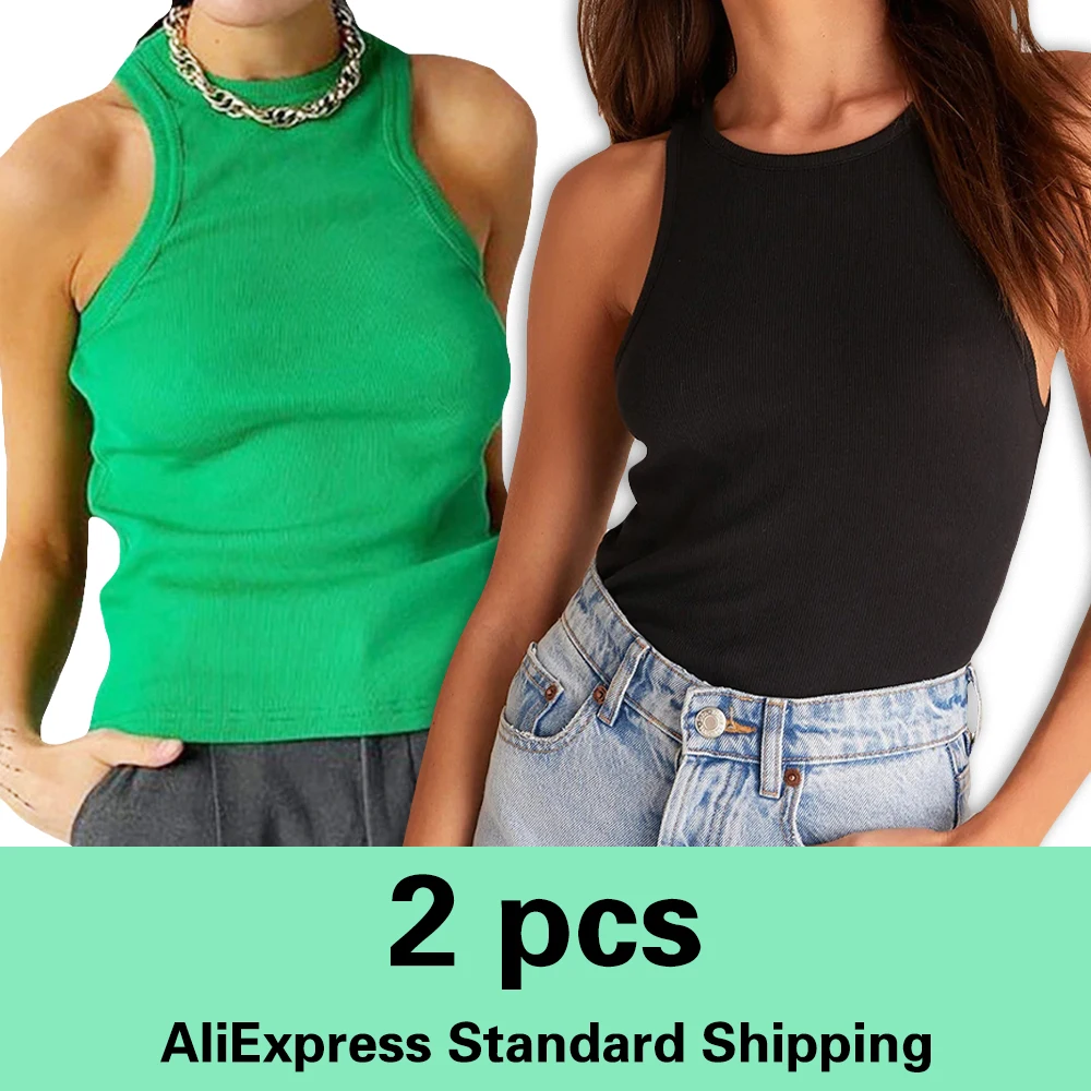 

Two Piece Summer Shirts Sexy Backless Tank top women y2k Tank Tops Rose Red Casual Sport Vest Off Shoulder top women t shirts
