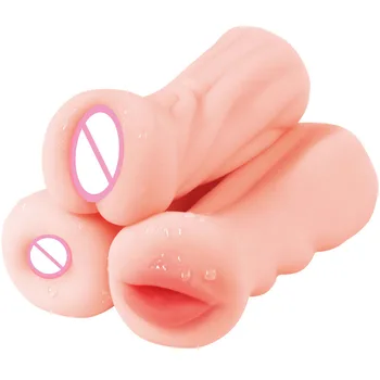 Sex Toys Male Masturbation Realistic Vagina Artificial Anal Mouth Oral Sex Deep Throat for Men Silicone No Vibrator Pussy Pocket 6