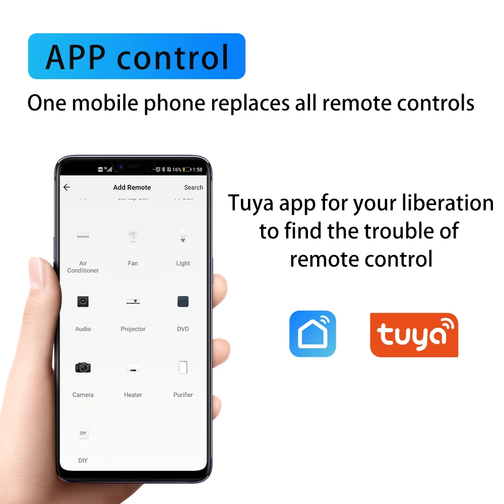 Tuya WiFi IR Remote Control Smart Home Remote Controller for TV DVD Air Conditioner AUD Works with Alexa Google Home,smart universal remote control,wireless remote controller,smart ir remote control,bluetooth voice remote control