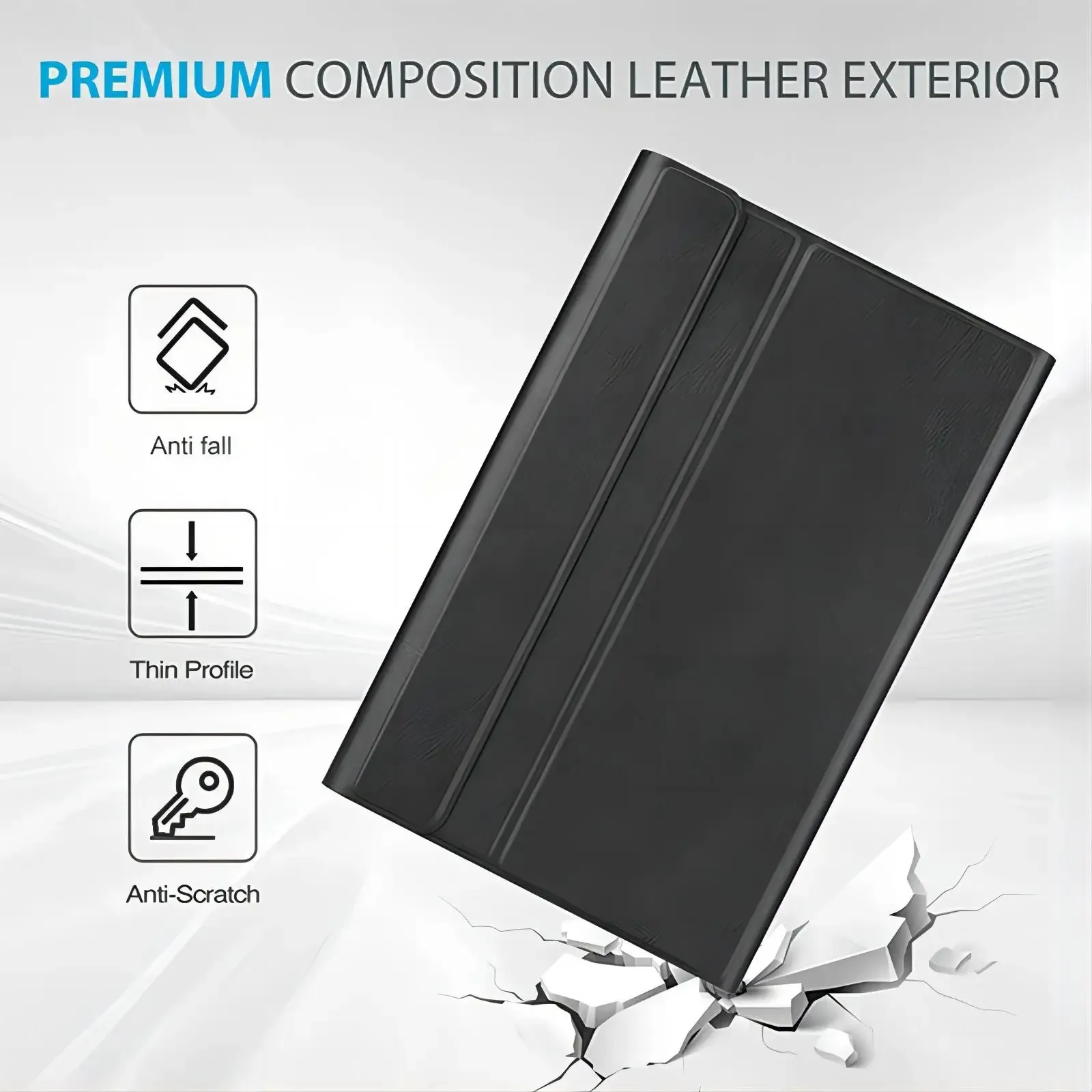 Premium Leather Keyboard Case with Detachable Wireless Keyboard