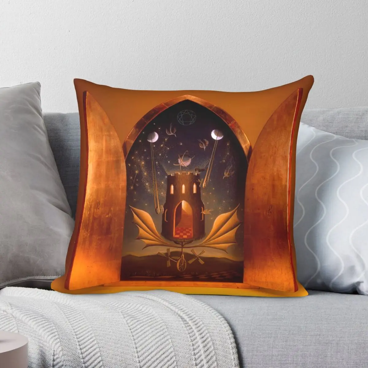 

Window To The Magic Pillowcase Polyester Linen Velvet Printed Zip Decor Throw Pillow Case Sofa Seater Cushion Cover