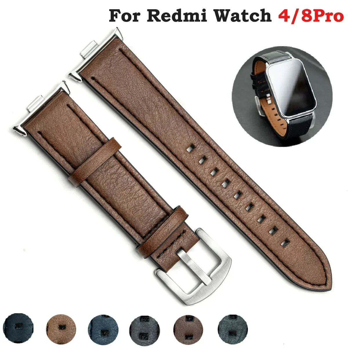 Elegant Leather Strap with Metal Interface
