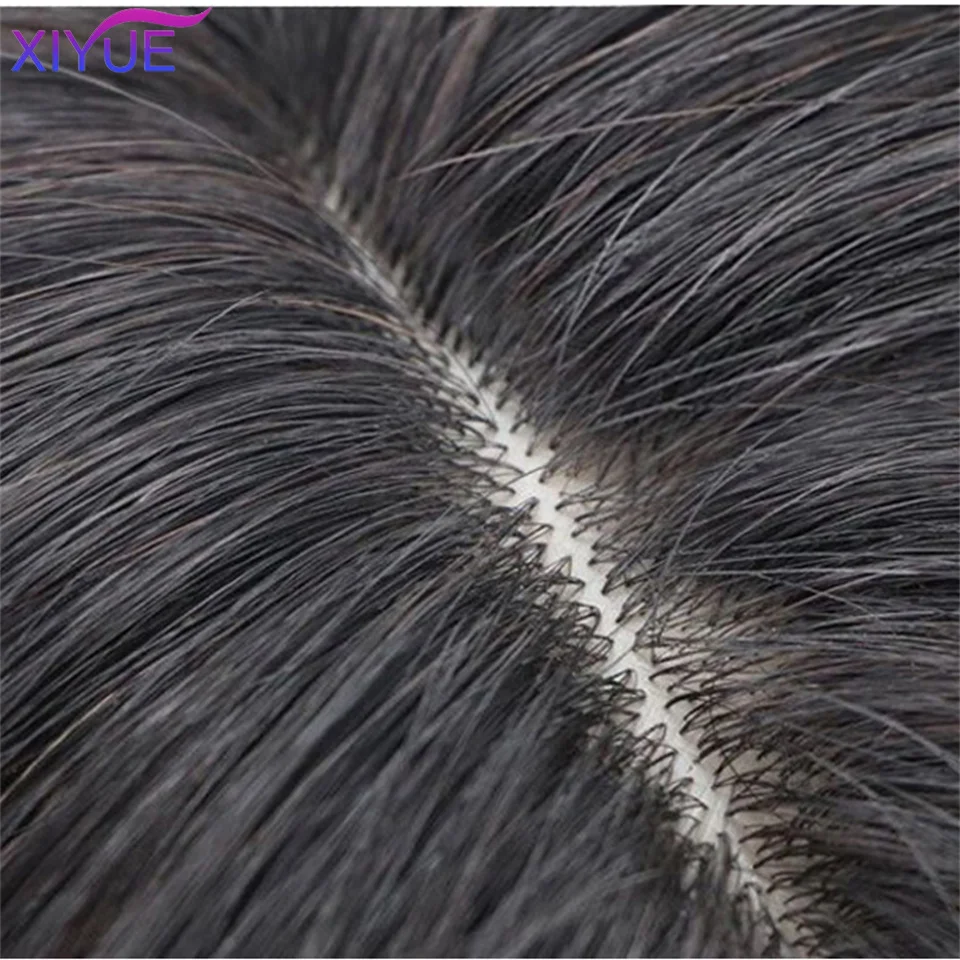 3D Synthetic Middle Part Bangs Straight Hair Topper With Bangs Invisible Seamless Hair Toupee For Women Clip In Hair Extensions