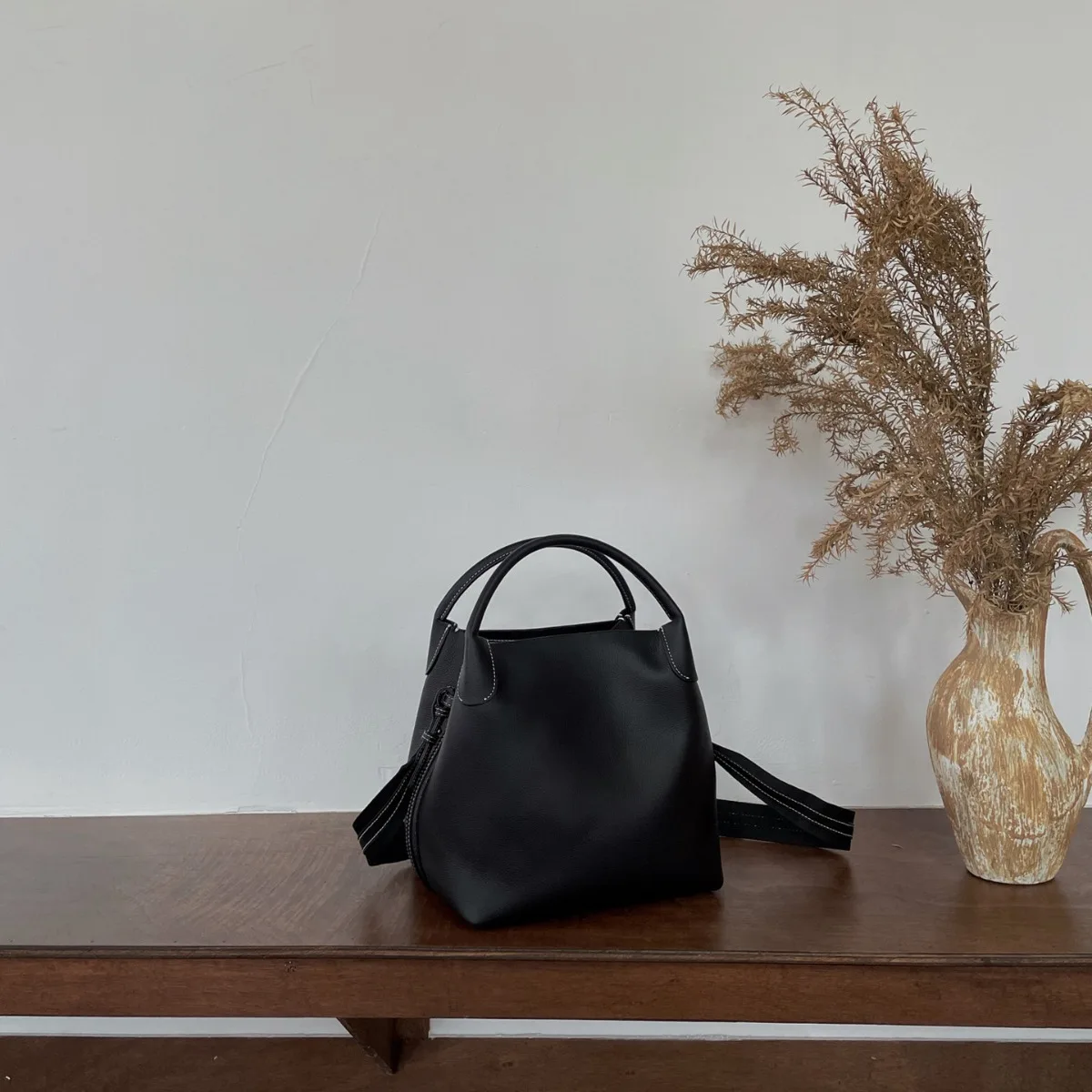 High Quality New Arrival Large Capacity Vegetable Basket Crossbody Handbag Top Layer Cowhide Casual Shoulder Bag