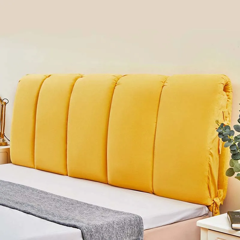 RUYII Crown Bed Head Cushion Backrest Cushion Bed Large Pillow Removable  and Washable Throw Pillow,Yellow-120×70cm