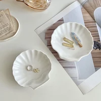Creative Shell Shaped Ceramic Plate Jewelry Display Storage Trays Candle Plate Holder Household Home Table Decor Photo Props 1