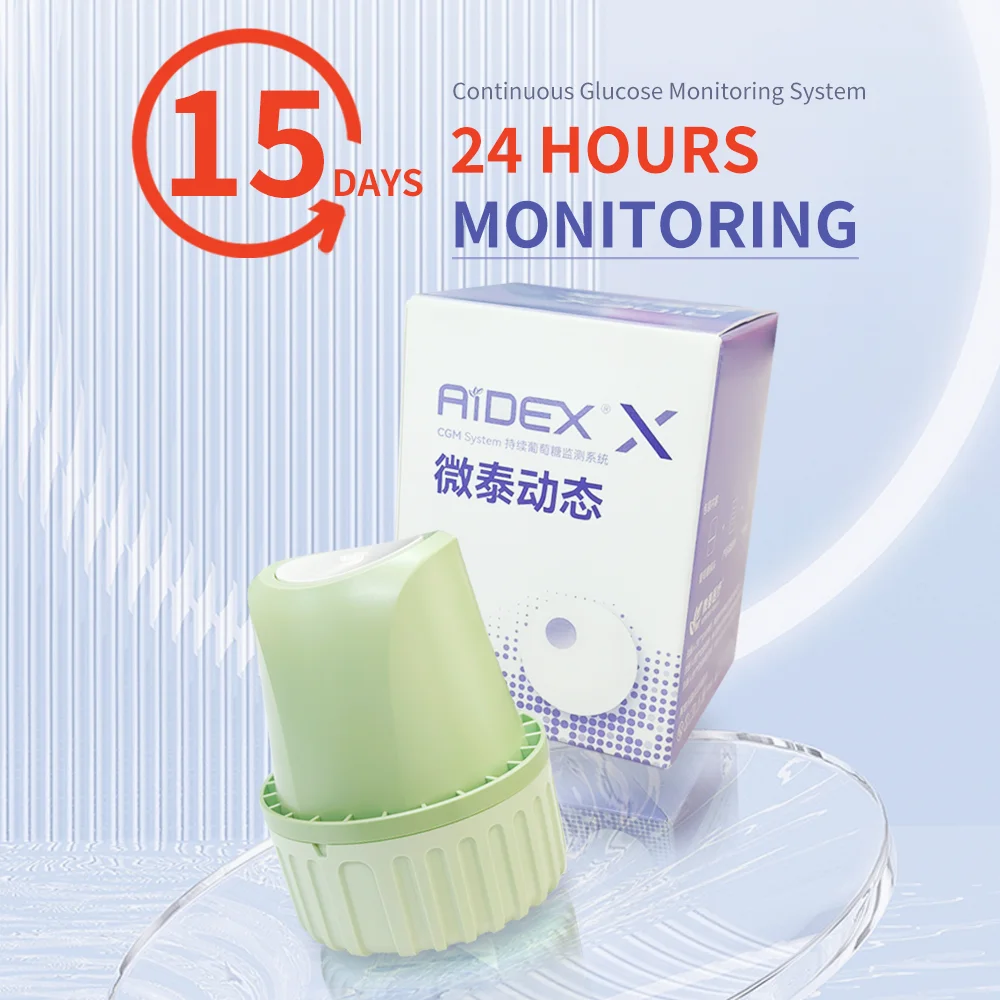 Blood Glucose Monitor Aidex 2nd Dynamic 15 Day Continuous Glucose Monitoring Diabetes Sugar CGMS Scan Free 24h Realtime