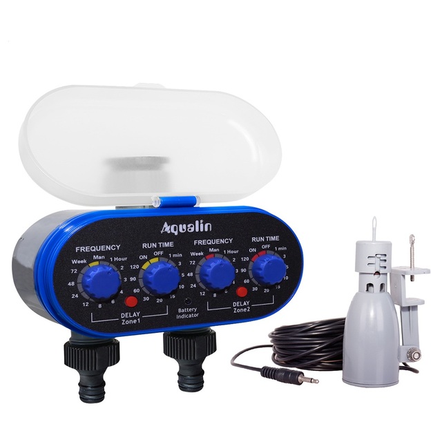 Two Outlet Ball Vale Watering Timer Automatic Irrigation System 21032A with Rain Sensor or Humidity Sensor