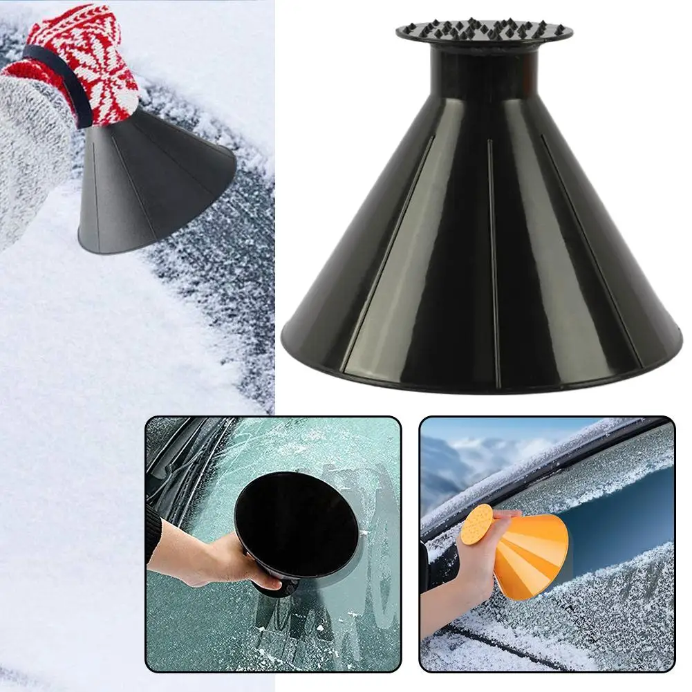 Car Window Windshield Magic Ice Scraper Oil Funnel Snow Remover Shovels Deicer Cone Tool Scraping A Round Deicing