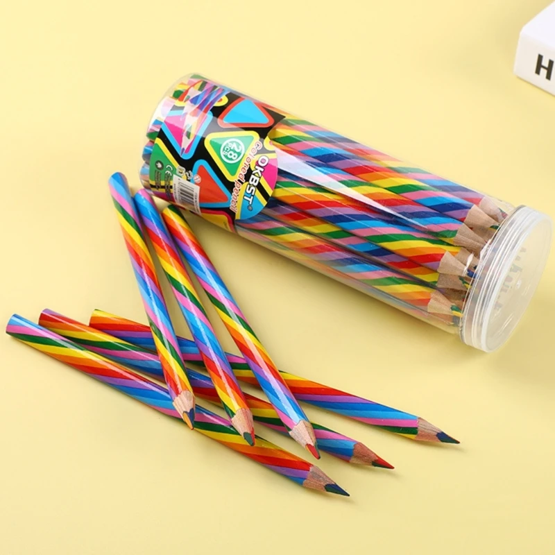 Rainbow Coloured Pencils Sets, Multicoloured Pencils for Adults & Kids Art Drawing, Multiple Colors Rainbow Pencils