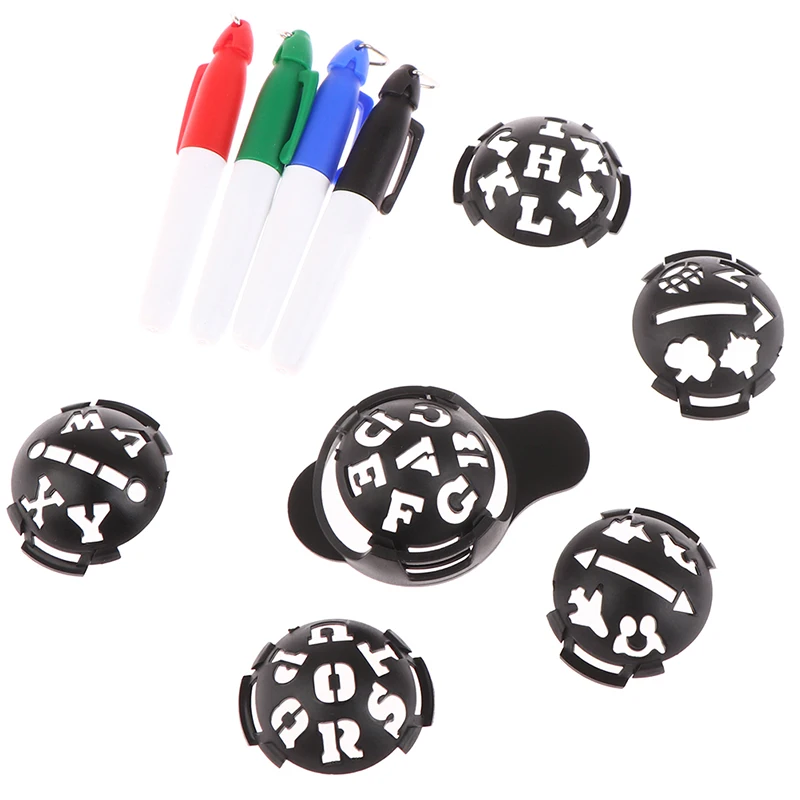 Golf Ball Line Liner Marker Template Drawing Alignment Marks Sign Tool Golf Scriber Professional Ball Liner 6Pcs