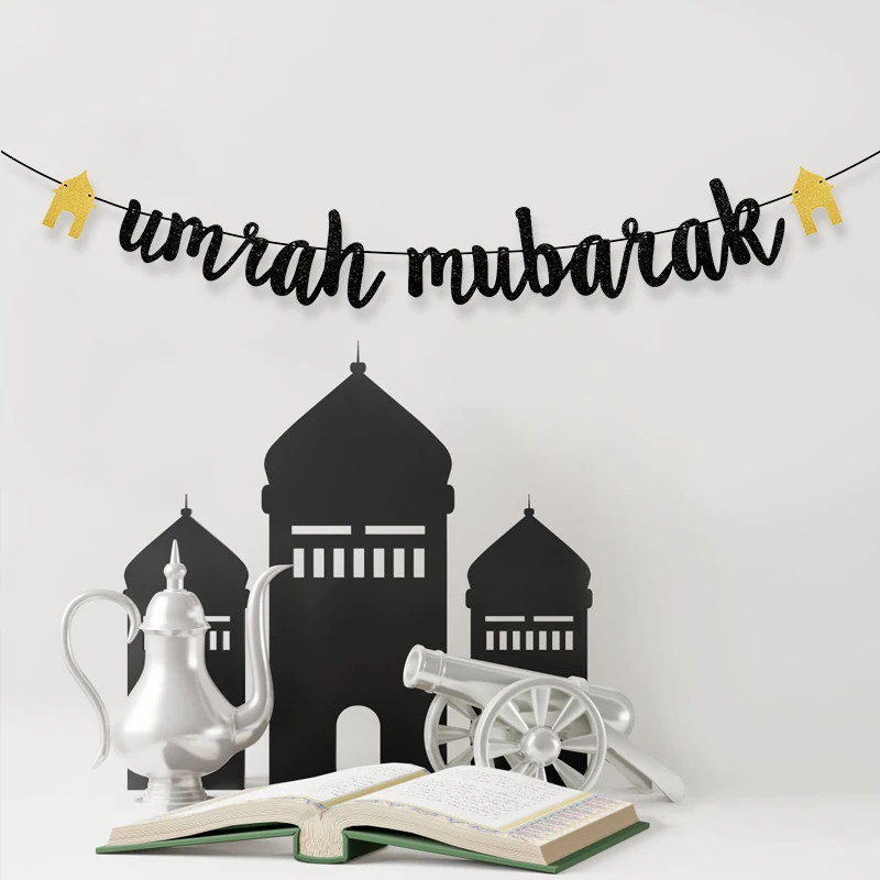 Eid Mubarak Paper Banner Garland 2025 Ramadan Moon Star Mosque Hanging Swirl Home Decoration Ornaments Islamic Muslim Party Gift