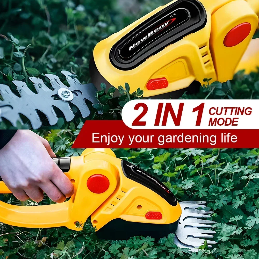 2-in-1 Garden Tools Electric Hedge Trimmer 24V Cordless Rechargeable Home Shrub Scissors Weeding Pruning Lawn Mower For Makita 3