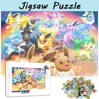 Pokemon Game Animation Jigsaw Puzzles 300/500/1000 Pieces Eeveelution Wooden Puzzles for Children Education Assemble Toys 1