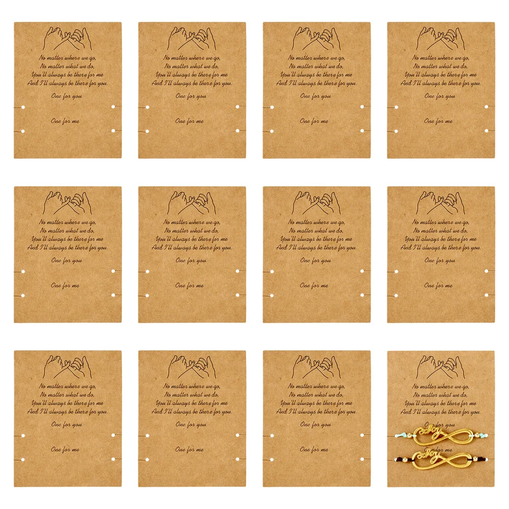 

100pcs Friendship Theme Kraft Paper Jewelry Display Cards 2 Styles with Word for Companionship Gift Earrings Necklace Bracelet