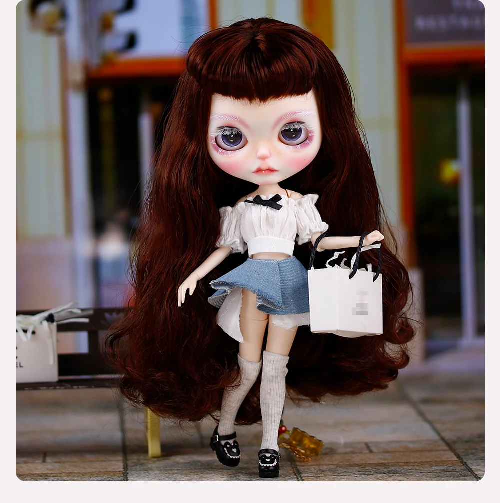 Esther - Premium Custom Neo Blythe Doll with Ginger Hair, White Skin & Matte Cute Face 16