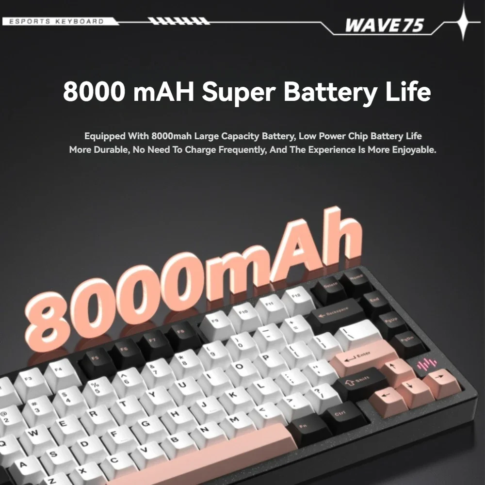 PMO Wave75 英語配列75%メカニカルキーボード PMO WAVE75 Custom Mechanical Keyboard – Nouvolo