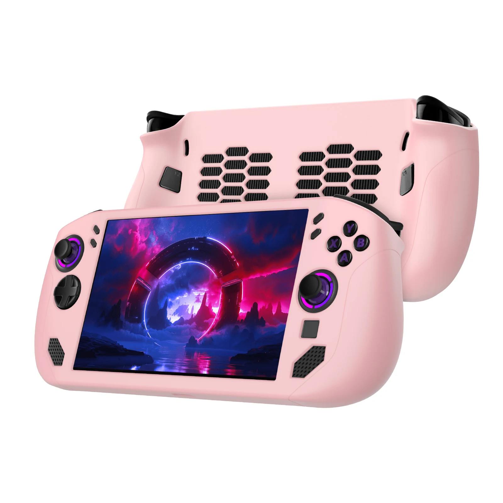 Shockproof Silicone Protective Case for Gaming Console - Available in Black, White, and Pink