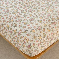 Bonenjoy 100% Cotton Bedsheet Print Fitted Sheets Bed 90/100/120/150/180/200cm Covers Home Bed Linen sabanas (No Pillowcase) 2