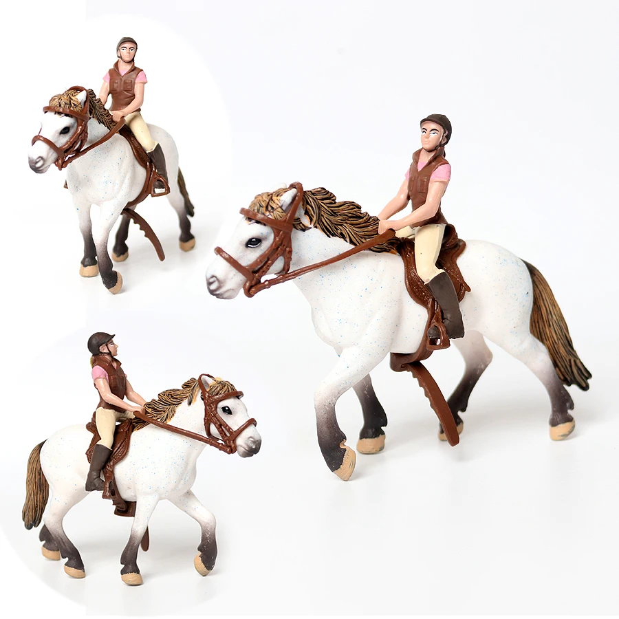 Cavallo E Cavaliere Set Giocattolo – Figura PVC Con 2 Cavalieri E Sella, Regalo Per Bambini