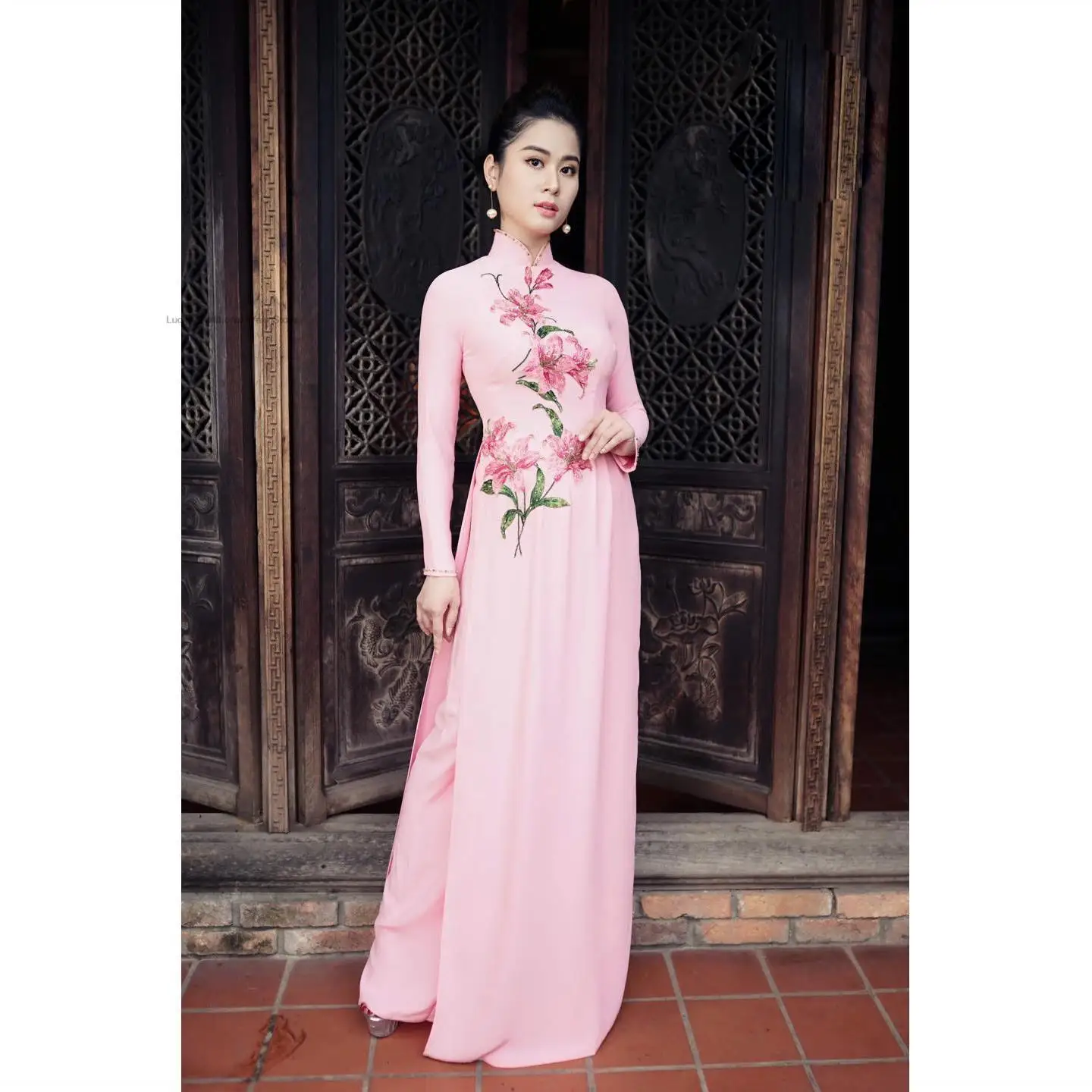 

Aodai Vietnam Clothing Cheongsam Qipao Chinese Dress Vietnamese Vintage Elegant Party Festival Women Traditional Aodai Dress