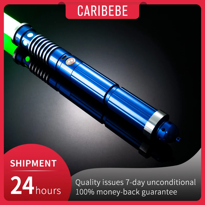 CARIBEBE-FX 광선검 장난감 여러 가지 빛깔의 LED 제스처 기능, 18 가지 음향 및 조명 효과 금속 알루미늄 핸들 크리스마스 선물 소년 소녀용