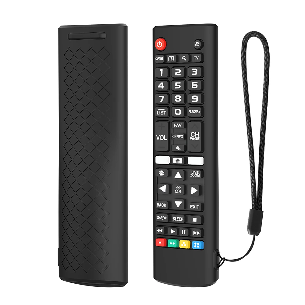Silicone Remote Case with Lanyard Protective Cover Shockproof TV Remote Control Case for LG AKB75095307 AKB75375604 AKB74915305