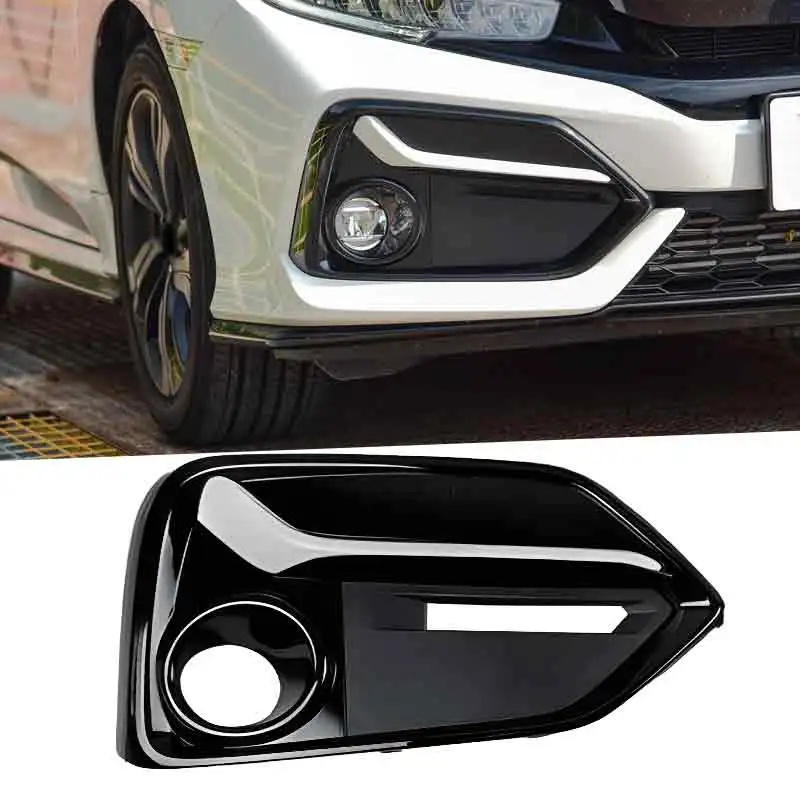 

Передний правый бампер автомобиля, противотуманная лампа, рамка, молдинговая крышка, пластиковая отделка, подходит для Honda Civic Hatchback 2020-2021