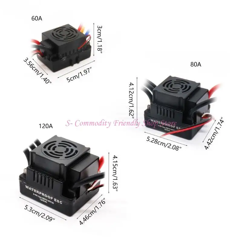 ESC Brushless 60A/80A/120A pour Voiture RC 1/8