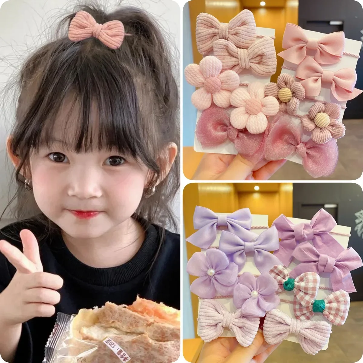 10 Pz Accessori Per Capelli Ragazze Scrunchies Estetico Lacos De Cabelo Infantil Bands Bambini Fasce Bandes Bandeaux Elastiquec Carino