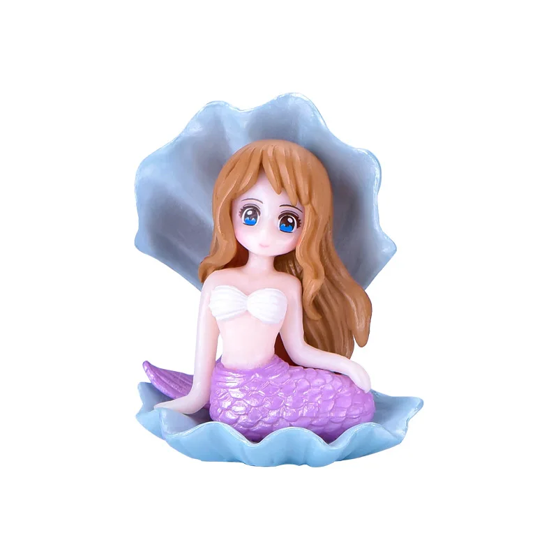 Bella statua di sirena decorazione dell'acquario artificiale PVC sirena decorazione acquario mano Micro paesaggio cartone animato dolce - immagine 3