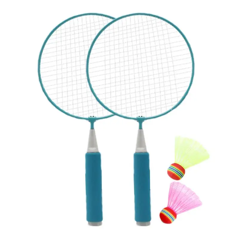 

Badminton Set Reinforced Children's Badminton Racket 2 Nylon Shuttlecocks Included Entertainment Racquet Sports Toys For Indoor