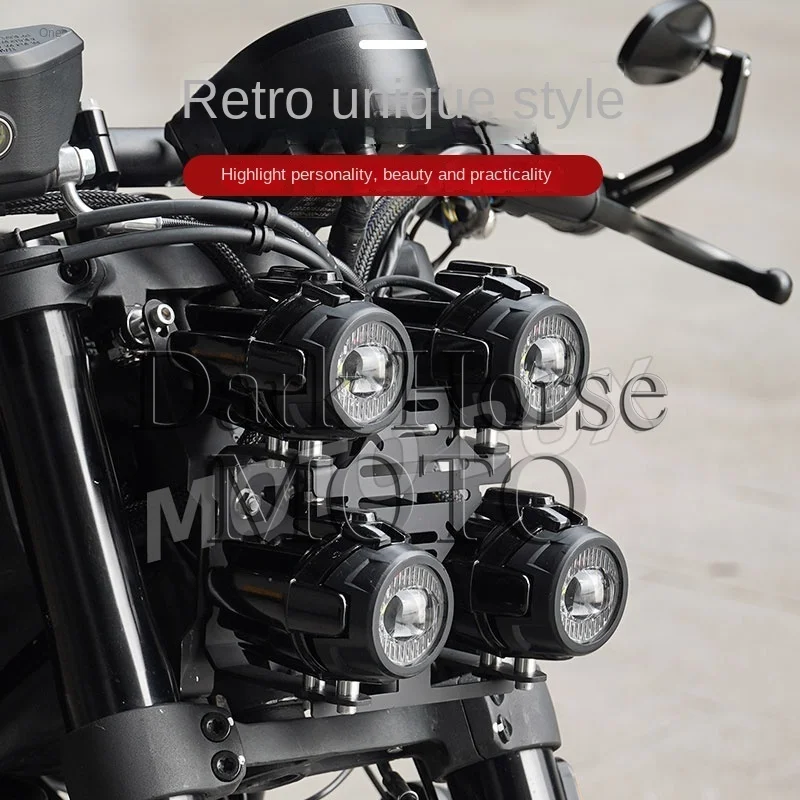 Per Loncin Voge Cu525 Cu-525 Modificato Retro Predator Headlight Assembly Led Lens Far And Near Light Faro Super Luminoso