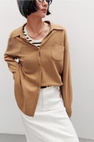 Intellectuals' wonderful advanced Gao Zhi Tong Qin Lu wool cashmere OS knitted shirt - Image 2