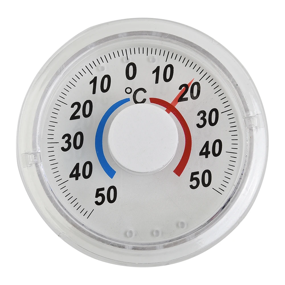 

Circular Thermometer Shutter Transparent High Accuracy Indoor And Outdoor Measuring Metal Pointer Plastic Round