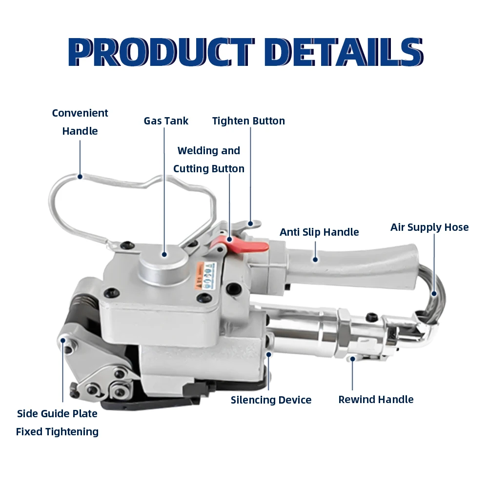 Pneumatic Baler Handheld Pneumatic Baler PET Plastic Steel Strap Hot Melt Strapp