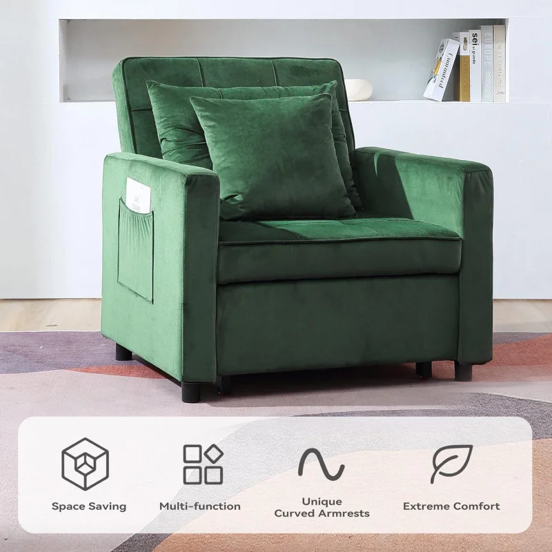 3-in-1 Folding Sofa Bed with Adjustable Backrest