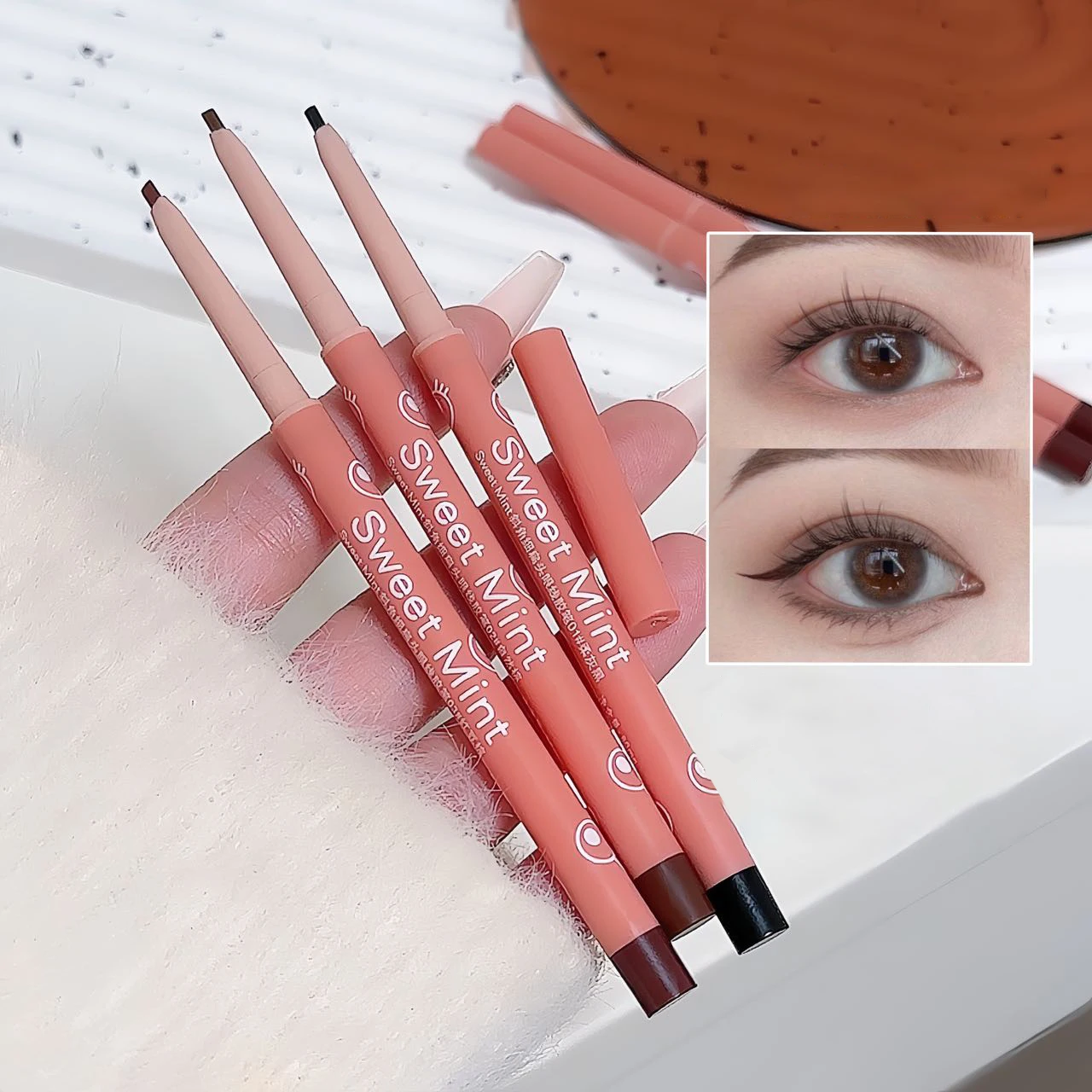 Silky Black Brown Eye Liner Pencil Waterproof Eyeliner Pen Natural Matte Eyeliner Long-lasting Easy To Color Eye Makeup Cosmetic 5