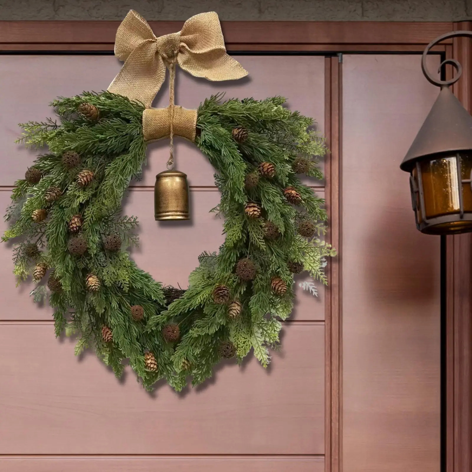 Bohemian for Front Door Indoor with Bow Knot Spring Decorations Gift Artificial Wreath Garland for Living Rooms Porches Bedrooms
