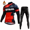 2024 STRAVA Bike Jersey Set Cycling Men Winter Bicycle Clothing Long Sleeve Cycling Jersey Man Road Bikes Bib Shorts Bycicle 2