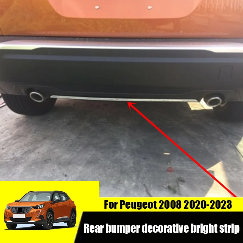 

For Peugeot 2008 2023 2022 2021 2020 Rear bumper decorative strip Tailgate decorative sequin strip