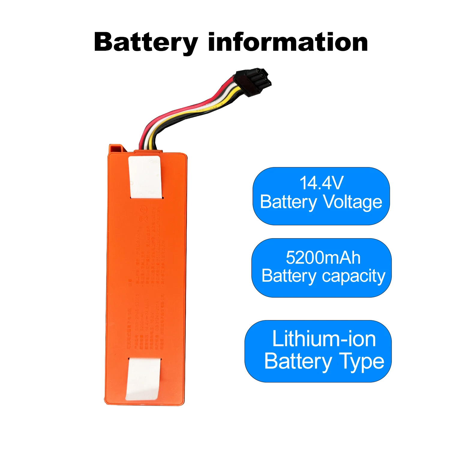 DXT New BRR-2P4S-5200S Robotic Vacuum Cleaner Replacement Battery For Xiaomi Roborock S55 S60 S65 S50 S51 S5 MAX S6 Parts